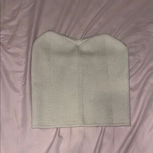 Elegant Cream Knit Tube Top